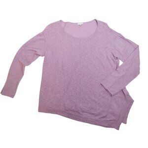 Pure Jill Linen Blend Knit Top Size M Asymmetrical Lagenlook Minimalist Beach